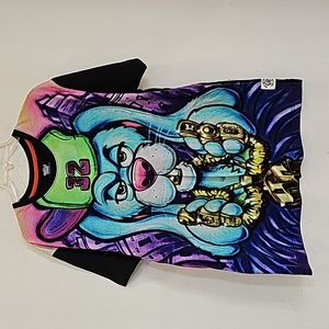 Hustle Gang Green Bear Shirt, Size XL, Short sleeves, Crewneck cotton